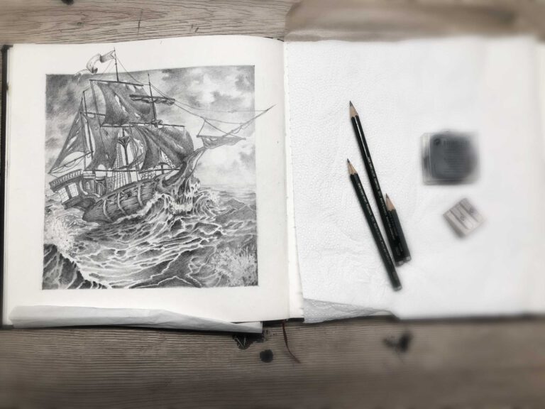 Ship Water Sea Drawing Exercise